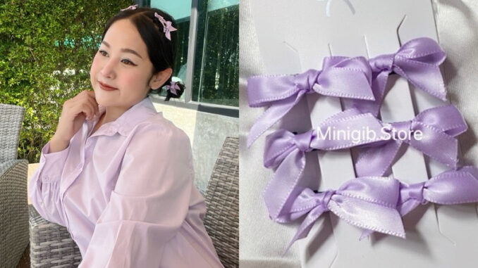พร้อมส่ง กิ๊บโบว์จิ๋ว สีม่วง พร้อมส่ง กิ๊บโบว์จิ๋ว สีม่วง