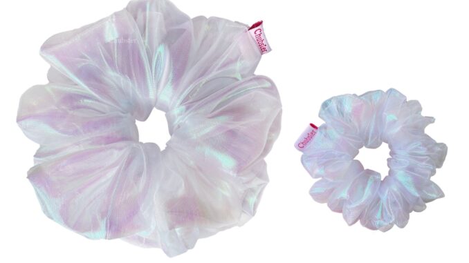 W - Hologram mesh ยางมัดผม ผ้าโปร่งใสโฮโลแกรม ยางรัดผมโดนัท ยางมัดมินิมอล