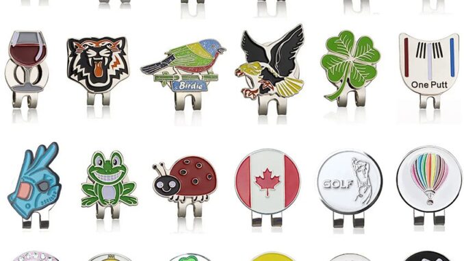 Golf Ball Marker Golf Hat Clip Magnetic Alloy Marker Golf Accessories Tiger One Putter Flog Glass Lucky Clover Gift For Golfers LXRT