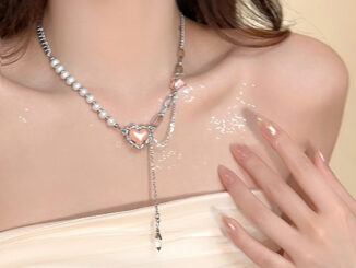 COD-ในไทย สร้อยคอ จี้ลายหัวใจมุก สีชมพู y2kสไตล์เกาหลี นักเรียนสำหรับผู้หญิง-Krismile.th