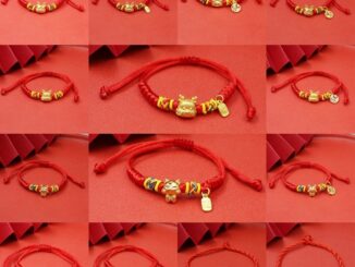 สร้อยข้อมือ เชือกถัก ชุบทอง 18k จี้การ์ตูนมังกรนําโชค แฮนด์เมด สีแดง เครื่องประดับแฟชั่น สําหรับของขวัญปีใหม่ เด็กแรกเกิด ผู้หญิง