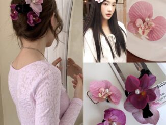กิ๊บติดผม รูปกล้วยไม้จําลอง ประดับไข่มุก สไตล์เกาหลี สําหรับผู้หญิง