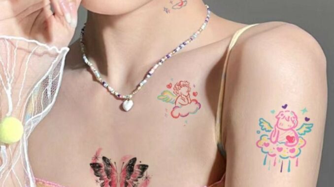 Cactu สติกเกอร์รอยสักชั่วคราว ลายผีเสื้อน่ารัก ติดทนนาน สําหรับผู้หญิง