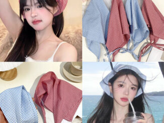 ผ้าพันคอ ผ้าคาดศีรษะ ทรงสามเหลี่ยม ผ้าตาข่าย สีแดง สีฟ้า สไตล์ฝรั่งเศส เหมาะกับฤดูใบไม้ผลิ และฤดูร้อน สําหรับผู้หญิง