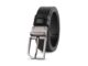 DAPPER เข็มขัดหนังแท้ Snip Corner Rectangle Pin Buckle Belt แบบใส่ได้ 2 ด้าน สีดำ (BBCB1/1286PN)