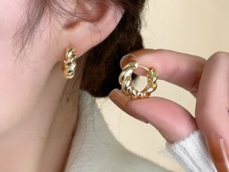 เครื่องประดับ ต่างหูกระดุม ชุบทอง 18k หรูหรา สไตล์เกาหลี