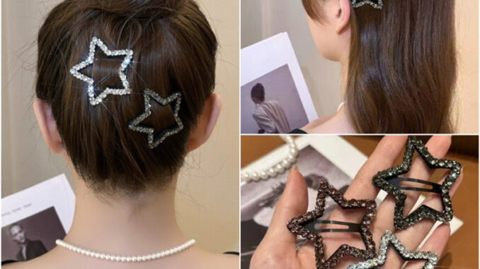 กิ๊บติดผม Star Glitter Clip ทรงน่ารักประดับกลิตเตอร์วิบวับ พร้อมส่ง