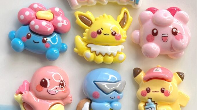 [4 #] สติกเกอร์เรซิ่น ลายการ์ตูนมังกร ปิกู สําหรับตกแต่งตู้เย็น diy