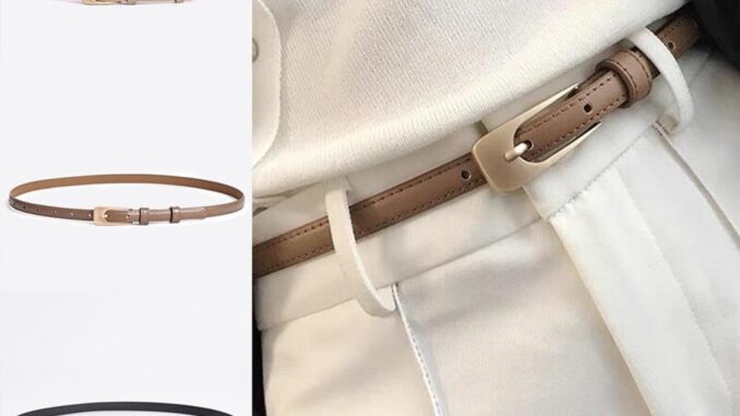 KOKO เข็มขัดแฟชั่น เข็มขัดลำลอง อุปกรณ์โลหะ สีพื้น เบสิก สำหรับผู้หญิง (สีกากี/น้ำตาล/ดำ)A189 KOKO เข็มขัดแฟชั่น เข็มขัดลำลอง อุปกรณ์โลหะ สีพื้น เบสิก สำหรับผู้หญิง (สีกากี/น้ำตาล/ดำ)A189