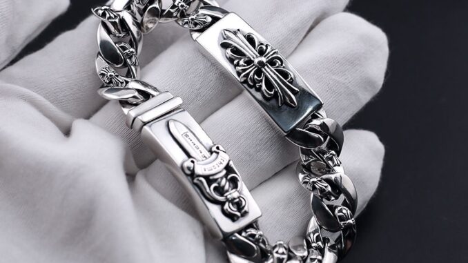 Chrome HEARTS สร้อยข้อมือเงินสเตอร์ลิง 925 แบบหนา ลายดอกไม้ สไตล์พังก์ ฮิปฮอป สตรีท เครื่องประดับ Chrome HEARTS สร้อยข้อมือเงินสเตอร์ลิง 925 แบบหนา ลายดอกไม้ สไตล์พังก์ ฮิปฮอป สตรีท เครื่องประดับ