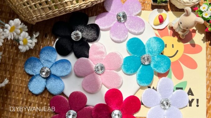 DIY ดอกไม้ผ้ากำมะหยี่ประดับ มีให้เลือก 8 สี สำหรับงานฝีมือ ตกแต่งเสื้อผ้า ทำกิ๊บ ติดงานประดับทั่วไป