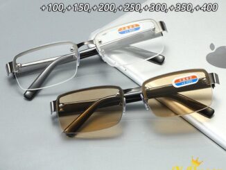 (+100 ถึง +400) แว่นตาอ่านหนังสือ ขอบครึ่ง พร้อมเคส และเลนส์แก้ว แว่นสายตายาว สําหรับผู้ชายและผู้หญิง แว่นสายตายาว เกรด