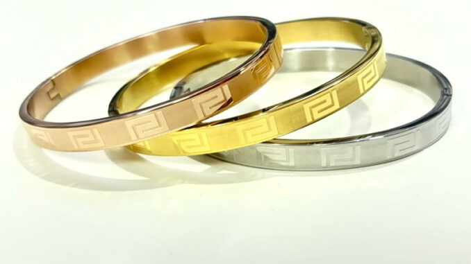กำไลจีนทอง 24K （ไซส์ 57）งานละเอียดลายปราณีตสวยสะดุดตา