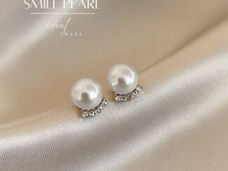 iDEAL✨ต่างหูมุก Smile Pearl ตุ้มหูมุก ต่างหูเพชร ดีไซส์หรู ต่างหูเงิน925 ตุ้มหูไข่มุก ต่างหูมุกเกาหลี ของขวัญให้คนสำคัญ