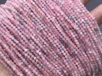 2/3/4 มม. Morganite Pink Beryl หินธรรมชาติลูกปัดขนาดเล็กเหลี่ยมเพชรพลอยตัด DIY