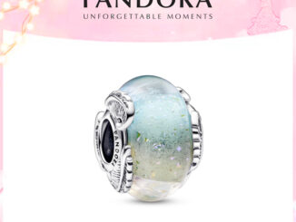 Pandora  แก้วมูราโน่หลากสี & จี้เครื่องประดับขนนกโค้ง Charm จี้เงิน Charms สร้อยข้อมือ Charms