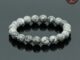 หินซิลเวอร์เลช อาเกต Silver Lace Agate ขนาด 10 มิล หินแท้ 100% หินสามัคคี เม็กซิกันอาเกต หินสีเทา