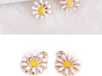 ❤Ladyhome❤10 ชิ้น / เซต โลหะผสมเคลือบ รูปดอกทานตะวัน จี้ เครื่องประดับงานฝีมือ DIY