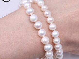 สร้อยข้อมือมุก สร้อยข้อมือสำเนียงมุก / Rhinestone ขนาด 8 มม. สำหรับผู้หญิง