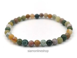 MOSS AGATE กำไลหินมอสอาเกต ขนาด 4 มม. by siamonlineshop