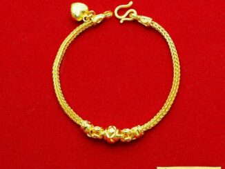 RarinGold-รุ่น-B0367-สร้อยข้อมือทอง-ลายสี่เสาคั่นโอ่ง-ขนาด-2-สลึง