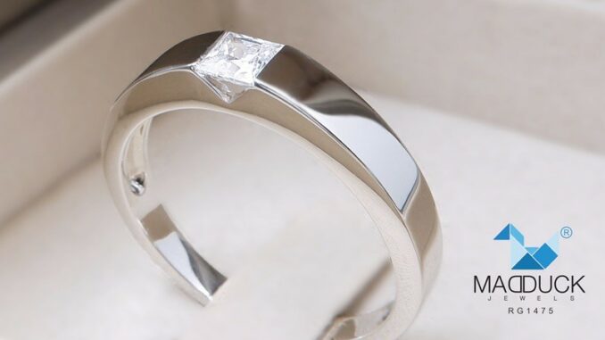 Madduckjewels แหวนเงินแท้ เพชร CZ ชุบโรเดียม RG1475