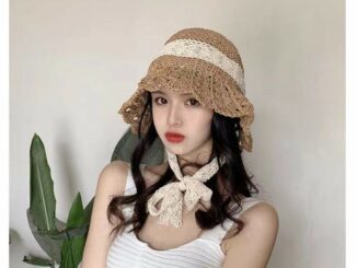 119 หมวกบักเก็ต หมวกสานผู้หญิง พับได้ แฮนด์เมด พร้อมสายมัดคาง กันแดดกันยูวีUV สไตล์ญี่ปุ่น
