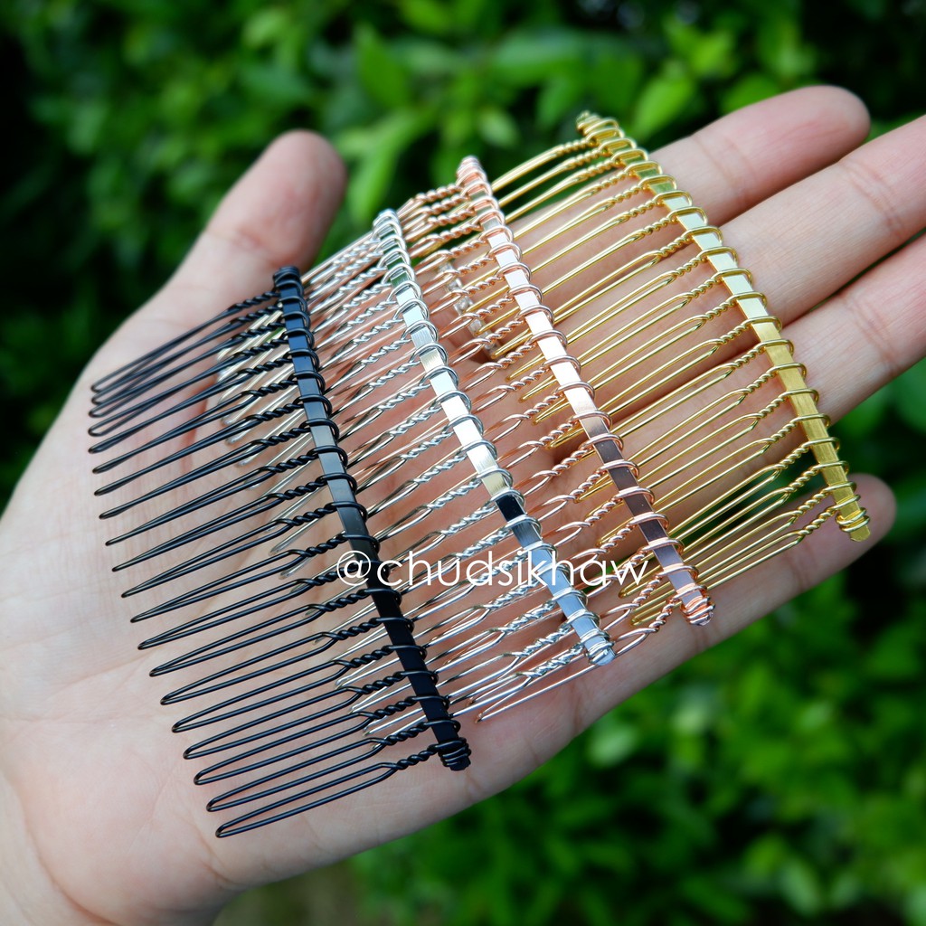 1 แถม 1  หวีสับเปล่าแต่งผม DIY  วัสดุเหล็ก  QC ดีๆสวยๆให้ทุกชิ้น มีสีเงิน สีทอง สีดำ โรสโกลด์
