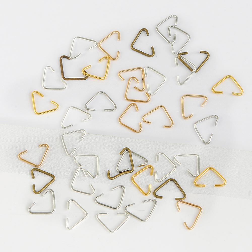 100pcs 6x10mm Triangle Clasps Buckle Loops Jump Rings Split Rings Connectors Clasps Hooks for Jewelry Making Accessories