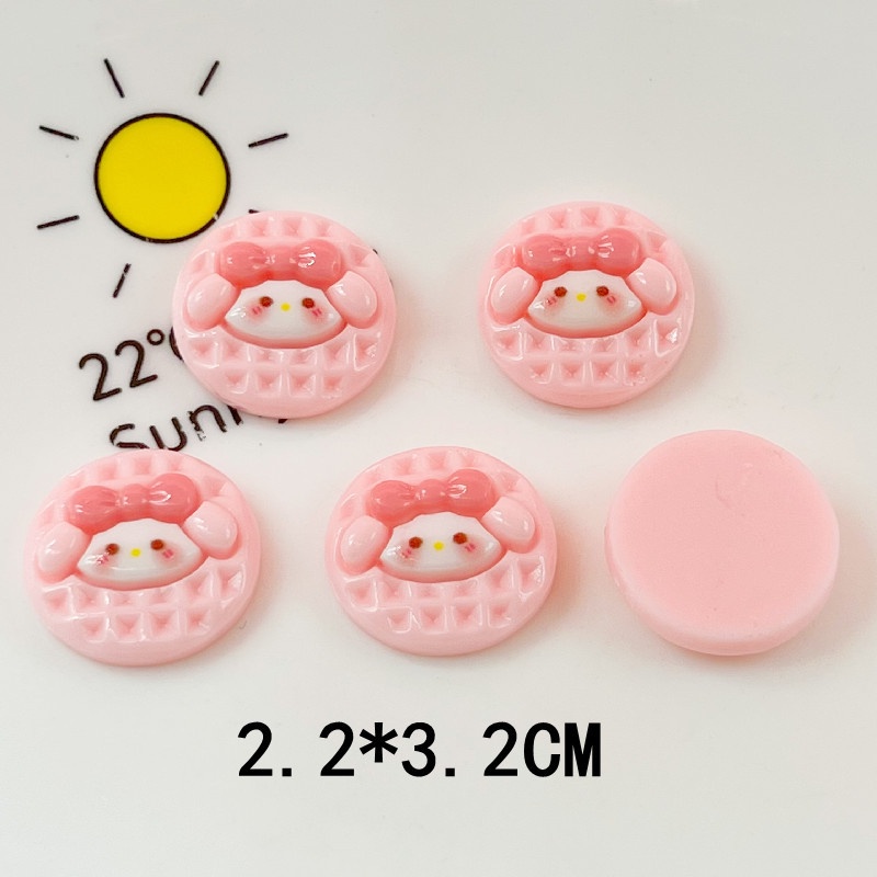 [2 #] Jibbitz Crocs สติกเกอร์กิ๊บติดผม ทรงกลม ลายการ์ตูน Sanrio Melody Kuromi Pudding Dog สําหรับตู้เย็น QP