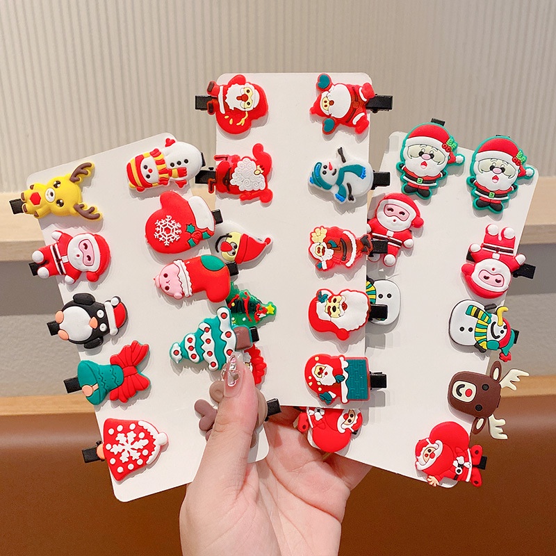 20 ชิ้น ชุดกิ๊บติดผม ลายการ์ตูนคริสต์มาสน่ารัก แฟชั่นสไตล์เกาหลี สําหรับเด็ก มี
