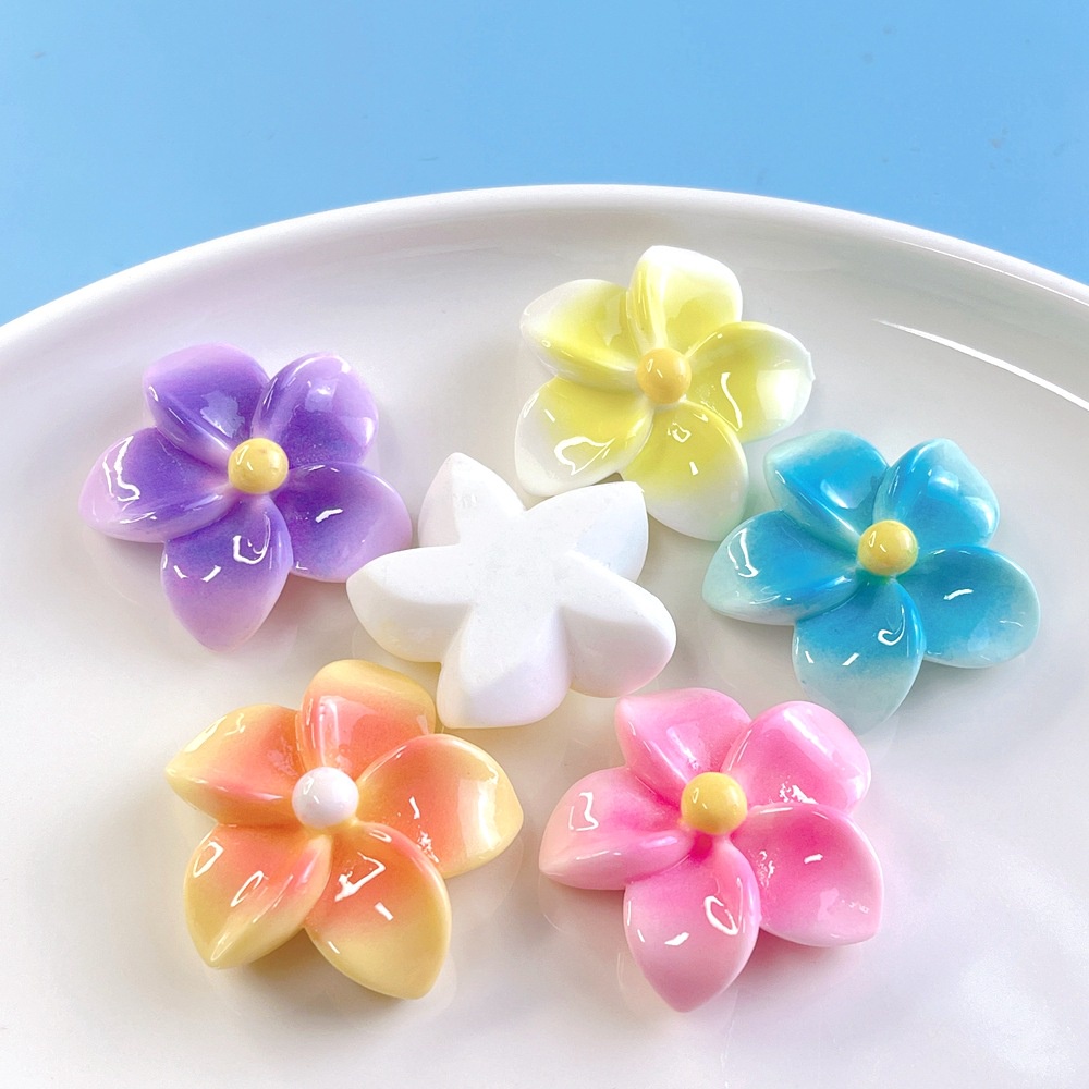 [3 #] Jibbitz Crocs Frangipani ที่คาดผมเรซิ่น ลายดอกไม้ ขนาด 3.1 * 3.1 * 1.2 ซม. แฮนด์เมด diy อุปกรณ์เสริม สําหรับรองเท้า SC