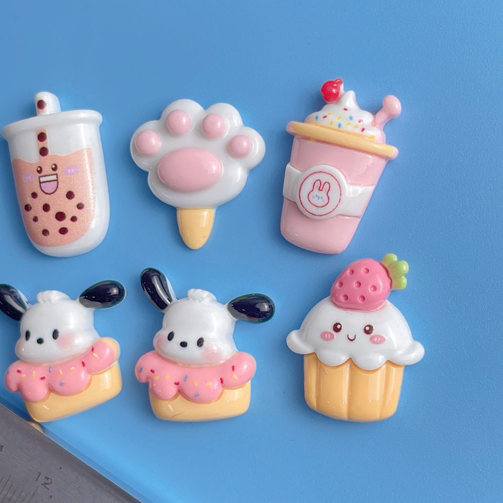 [3 #] Jibbitz Crocs แผ่นกาวเรซิ่น รูปสุนัข สําหรับทําขนมหวาน ชานม diy SC