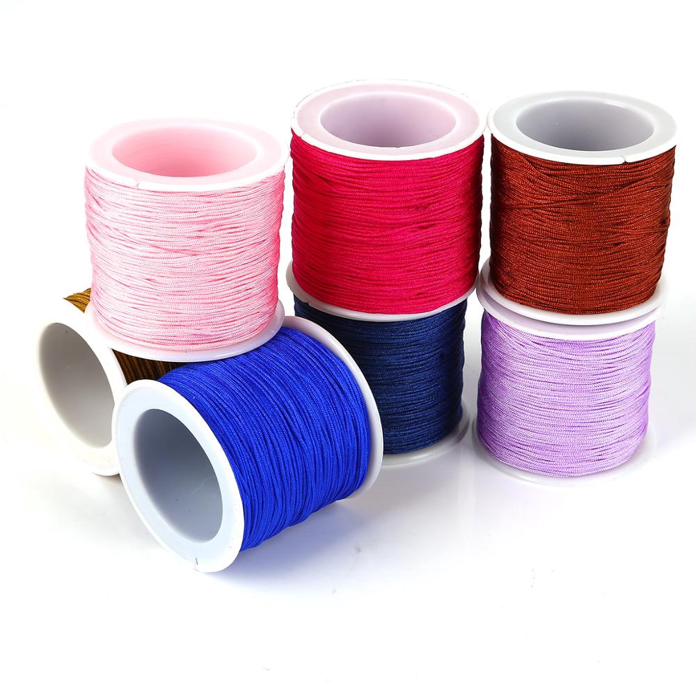 50M/lot 0.8 mm Nylon Cord Chinese Knot Macrame Cord Bracelet Braided String DIY Craft Tassels Beading String Weaving Thread