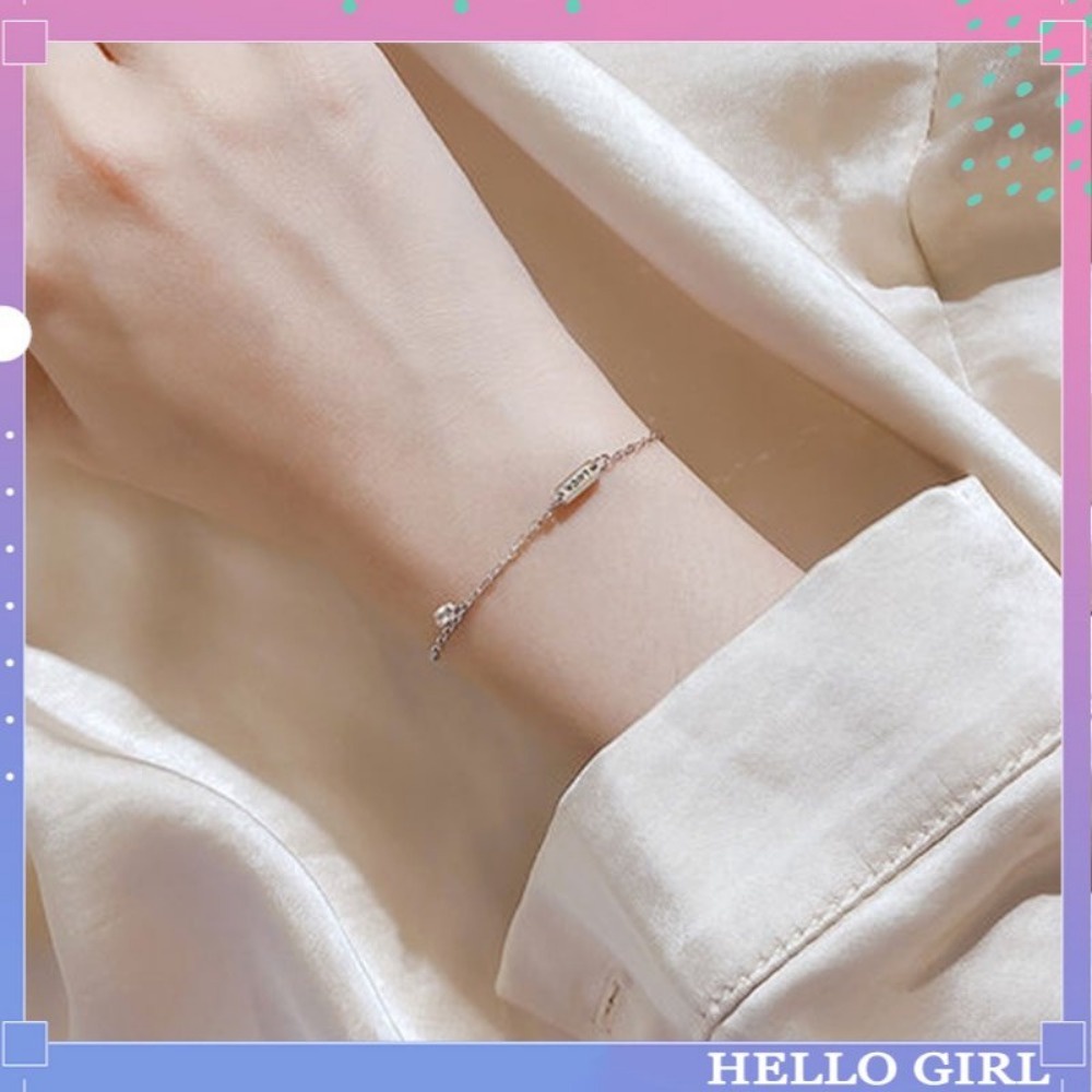 A HELLO GIRL สร้อยข้อมือเงินแท้ 925 นําโชค หรูหรา สําหรับผู้หญิง