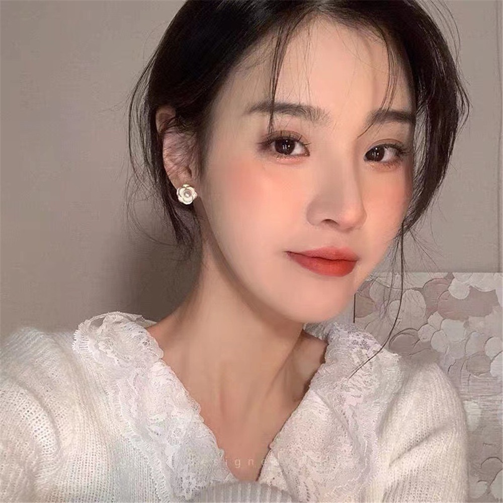 A HELLO GIRL ใหม่ ต่างหู ลายดอกคามิเลีย สีขาว หรูหรา สําหรับผู้หญิง 2023