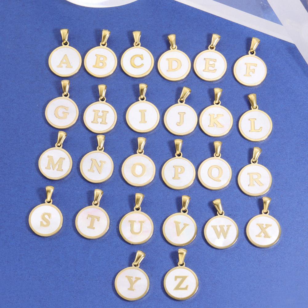 A-z สร้อยคอโซ่ จี้ตัวอักษร A-Z สีทอง สีขาว ไม่จางหาย แฟชั่น สําหรับผู้ชาย B2S4