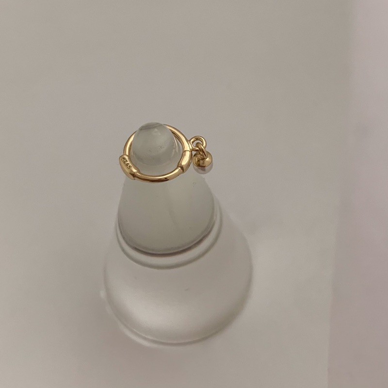 A.piece  [all silver 925] ต่างหูห่วง ต่างหูเงินแท้ Pearl drop one-touch