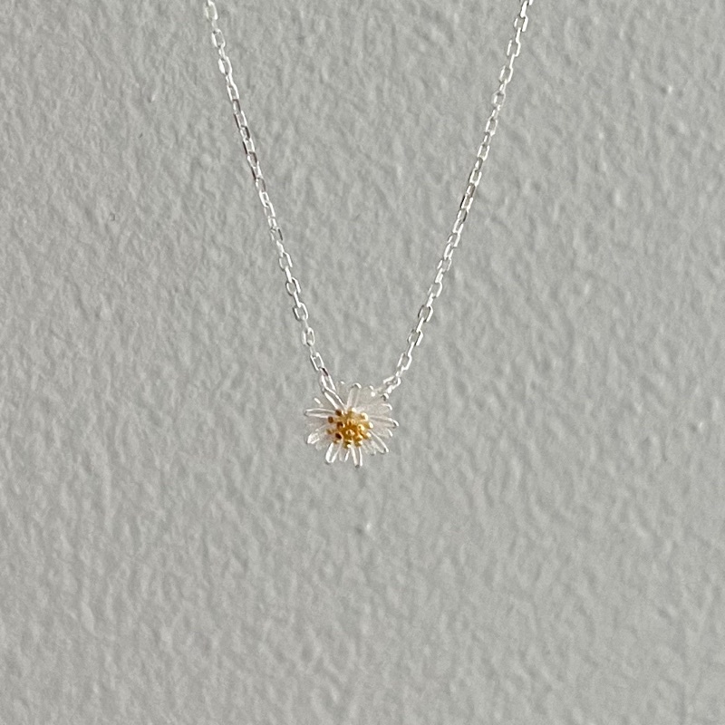 A.piece  สร้อยเงินแท้ [all silver 925] Daisy Necklace สร้อยเดซี่ (422)