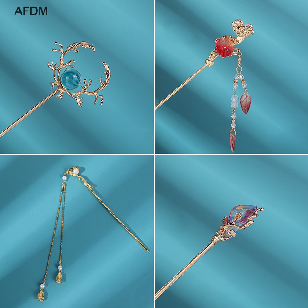 (AFDM) กิ๊บติดผมโลหะเคลือบ สไตล์จีนวินเทจ สําหรับผู้หญิง
