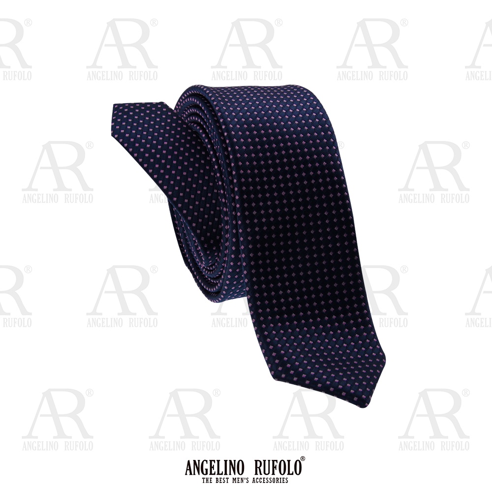 ANGELINO RUFOLO Necktie(NTSL-จุด016) เนคไทผ้าไหมทออิตาลี่คุณภาพเยี่ยม ดีไซน์ Dot สีเทา/เหลือง/แดง/กรมท่า/ชมพู/ฟ้า