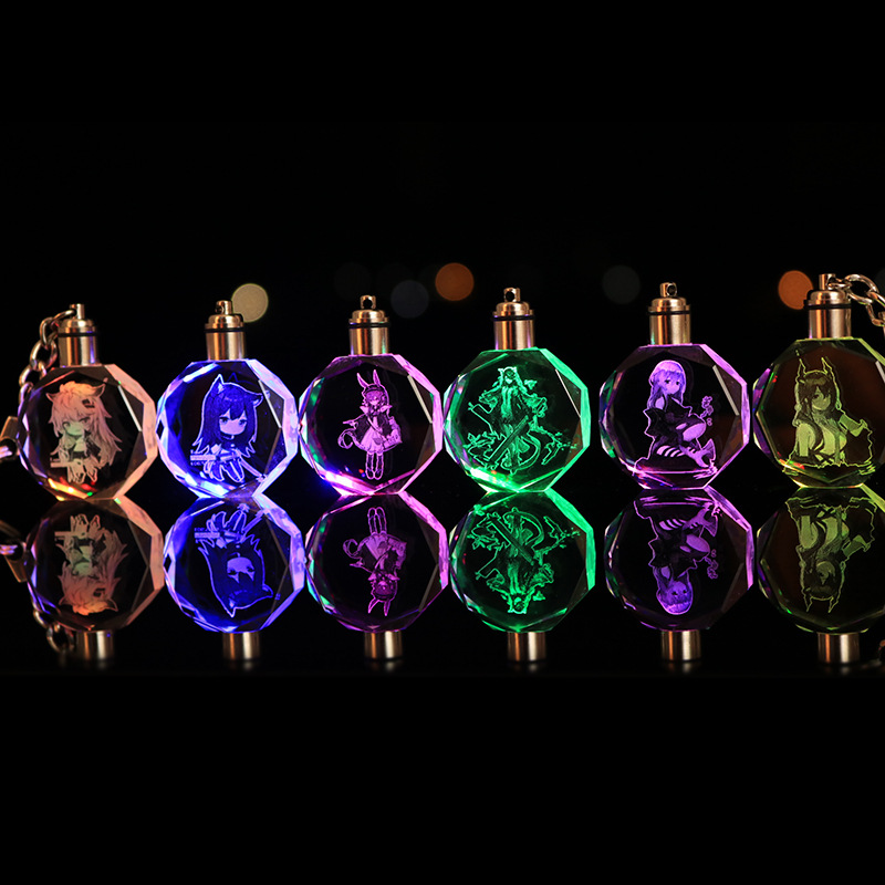 Arknights พวงกุญแจ จี้คริสตัลเรืองแสง ขนาดเล็ก หลากสี สําหรับเป็นของขวัญแฟนสาว
