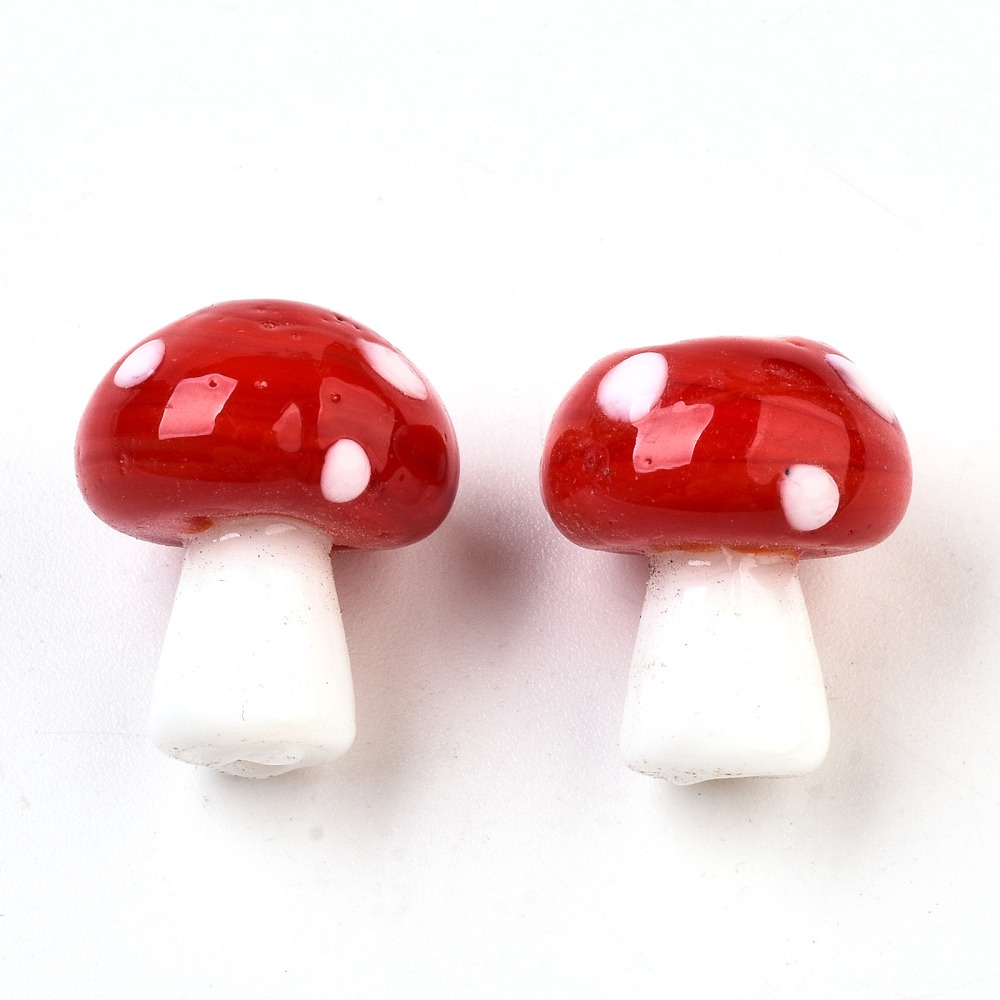 Beadthoven ลูกปัด รูปเห็ด แฮนด์เมด สําหรับทําเครื่องประดับ DIY 10-20 ชิ้น