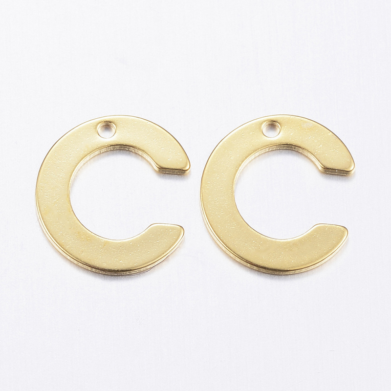 Benecreat 10 ชิ้น 304 จี้สแตนเลส Letter.A - Z สีทอง Diy สําหรับใช้ทําเครื่องประดับ