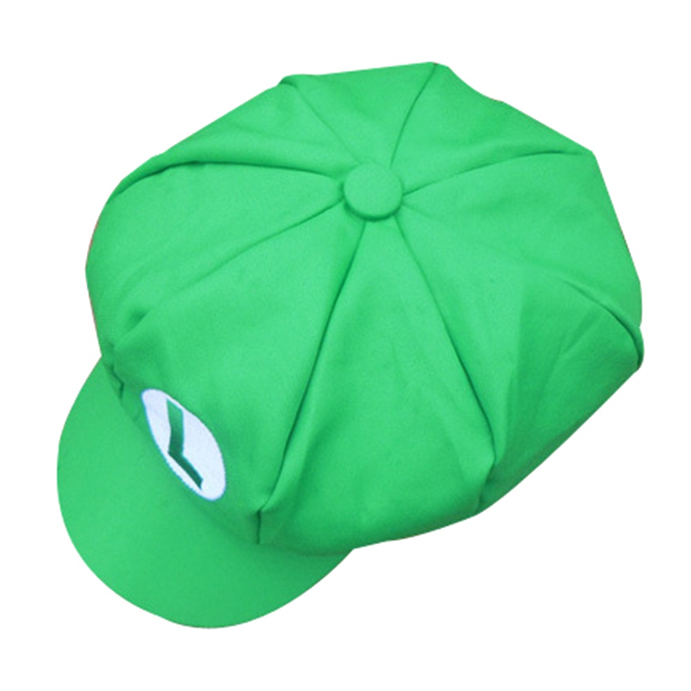 Bht_ หมวกคอสเพลย์ Super Mario Bros Luigi ทรงแปดเหลี่ยม กันแดด สําหรับทุกเพศ