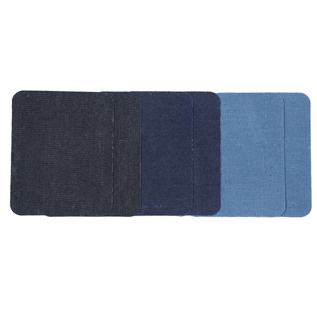 [Biho] 12PCS/Set Denim Patches Heat Transfers Iron on Repair Jeans Elbow Knee Back Patch Clothes Stickers Decoration
