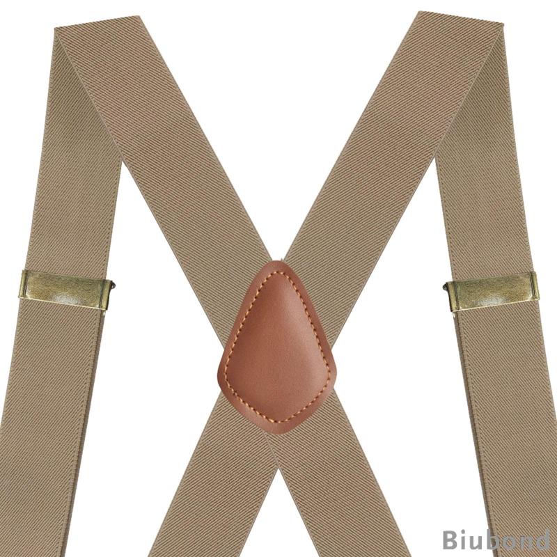 [Biubond] สายเอี๊ยม ปรับได้ พร้อมสายรัดยืดหยุ่น ประเภท X สําหรับผู้ชาย ใส่ทํางานหนัก