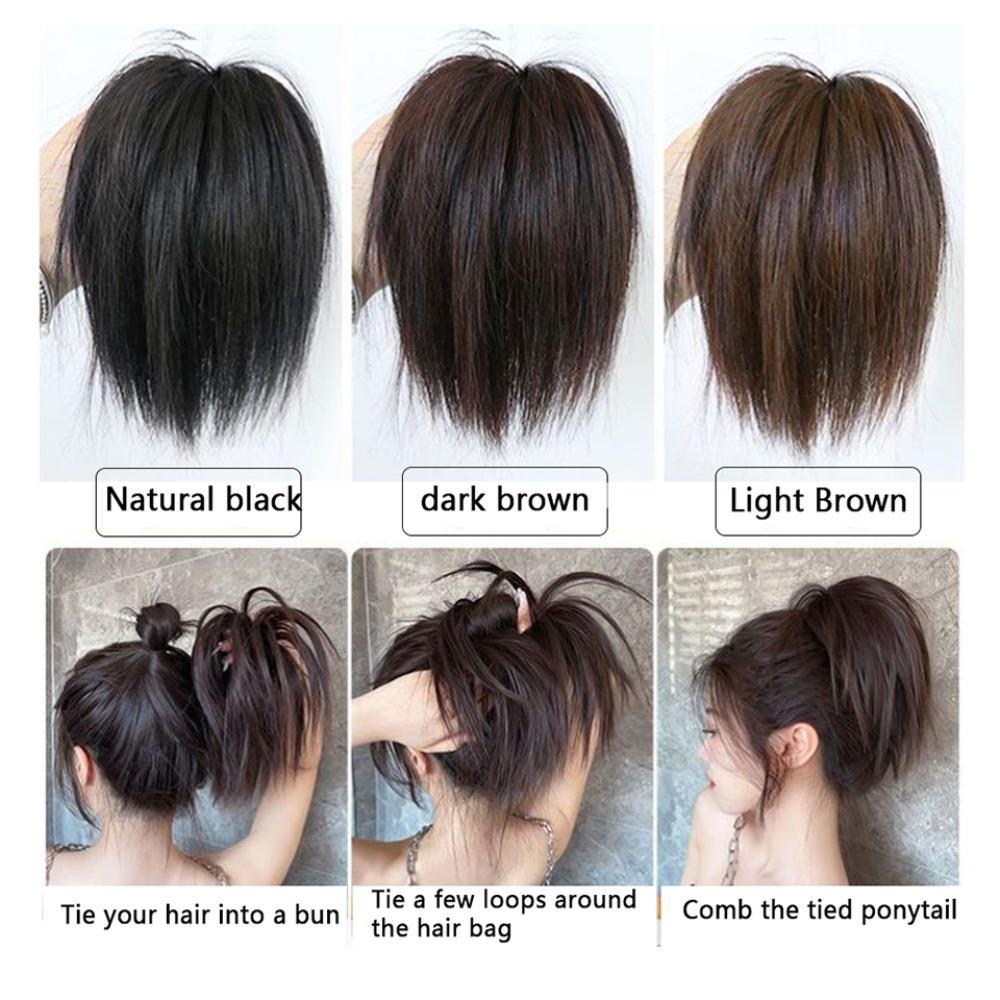 Bluevelvet วิกผมหางม้าไฟเบอร์ ทนความร้อน สีดํา สีน้ําตาล สไตล์พังก์ สําหรับผู้หญิง