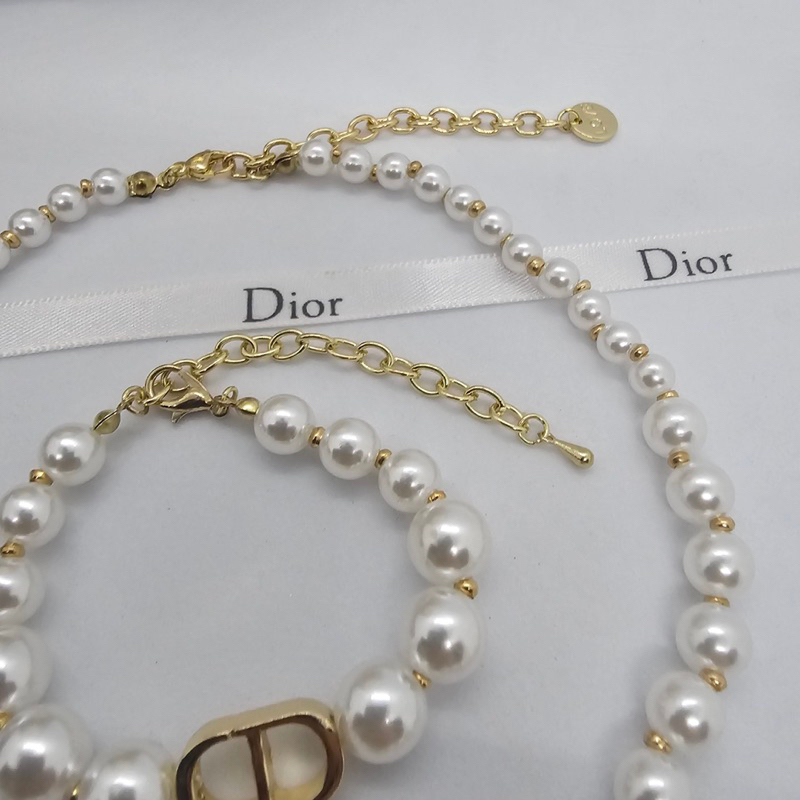 CD 30 Montaigne Choker / Bracelets  สร้อยคอ สร้อยแขน ดิออ สร้อยไข่มุก ประดับจี้ CD งานสวย ภาพงานจริง สายปรับได้