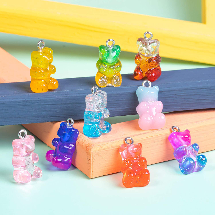 CHARMS จี้เรซิ่น รูปหมี สําหรับทําเครื่องประดับ